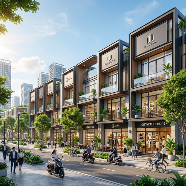 Dãy nhà phố thương mại shophouse sầm uất